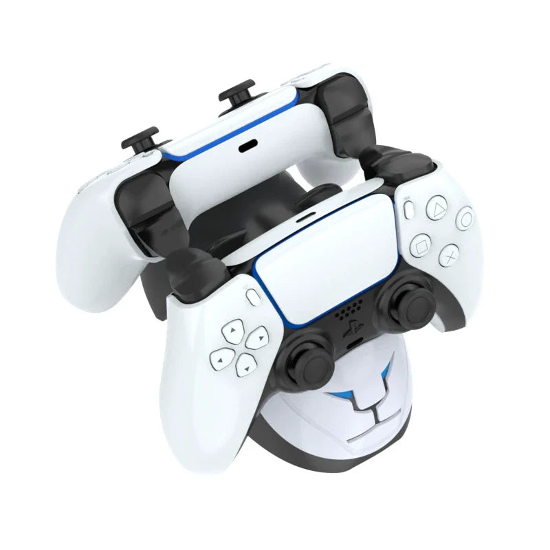 Estación de carga doble para PS5_Cargador rápido para PlayStation 5_Base de carga para mandos de PS5 Estación de carga doble rápida para mandos DualSense de PS5, Plug & Play con indicador LED