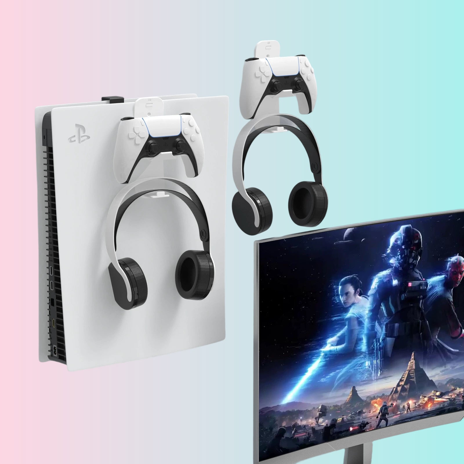 Gancho de pared para consola PS5 Juego de ganchos de pared para PS5_NS_P4_Soporte para auriculares de controlador Xbox Series-JYS-P5149