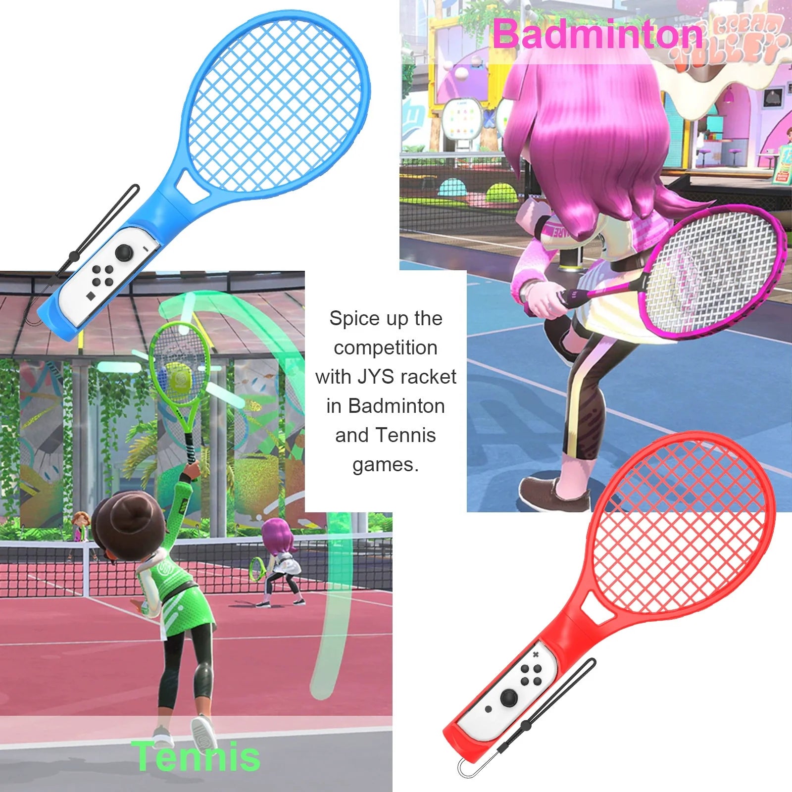 Raqueta de tenis Switch Sports para Nintendo Switch NS | Raqueta de tenis con control de movimiento de Mario para Nintendo Switch NS | Raqueta de juego deportivo OLED