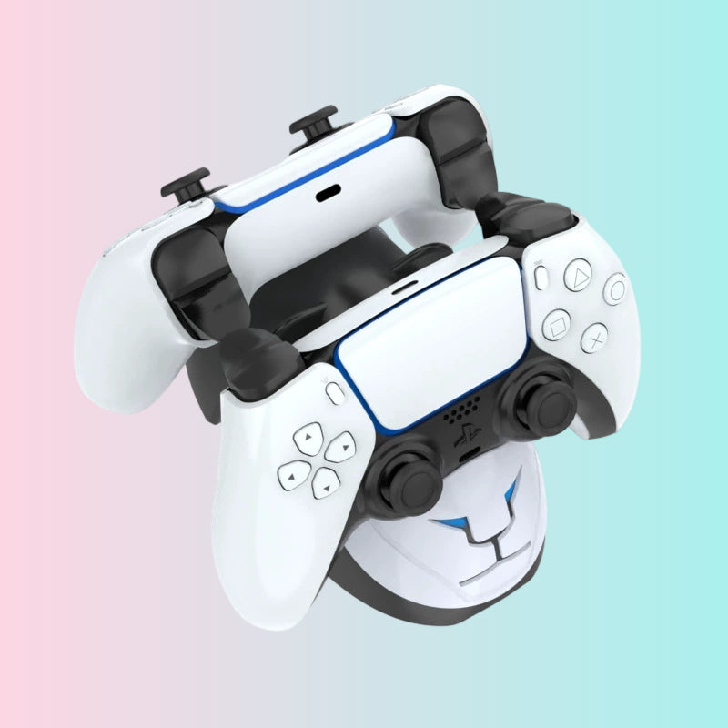 Estación de carga doble para PS5_Cargador rápido para PlayStation 5_Base de carga para mandos de PS5 Estación de carga doble rápida para mandos DualSense de PS5, Plug & Play con indicador LED