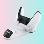 PS5 Wireless Controller Charging Stand P5 with Indicator Light, Dual Charger with Adapter and LED Light TP5-0506B