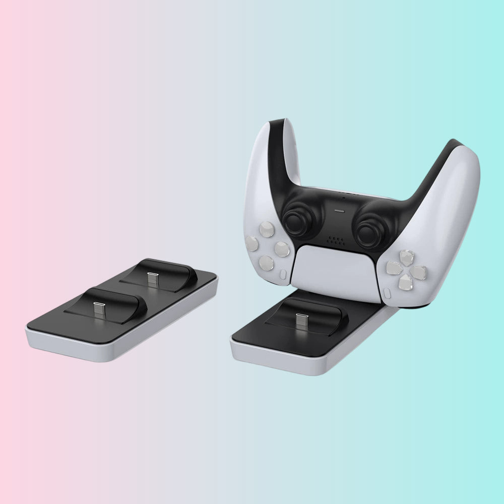 Cargador doble para PS5, soporte de carga doble para mando inalámbrico de PS5, base de carga para mando de PS5, cargador de mando inalámbrico-TP5-0591