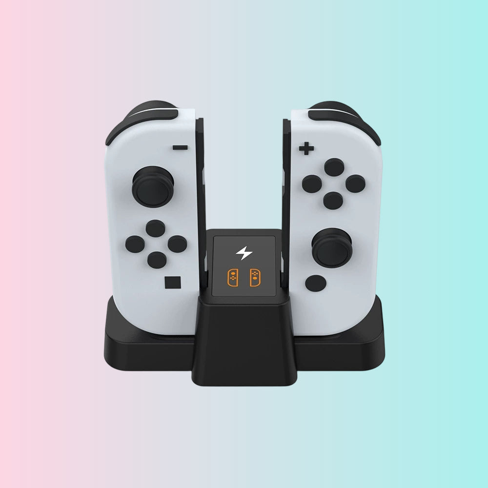 Base de Carga para Mini Mando OLED de Switch + Set de Mandos para Switch con Función de Despertar NFC y Luces Indicadoras tns-1191