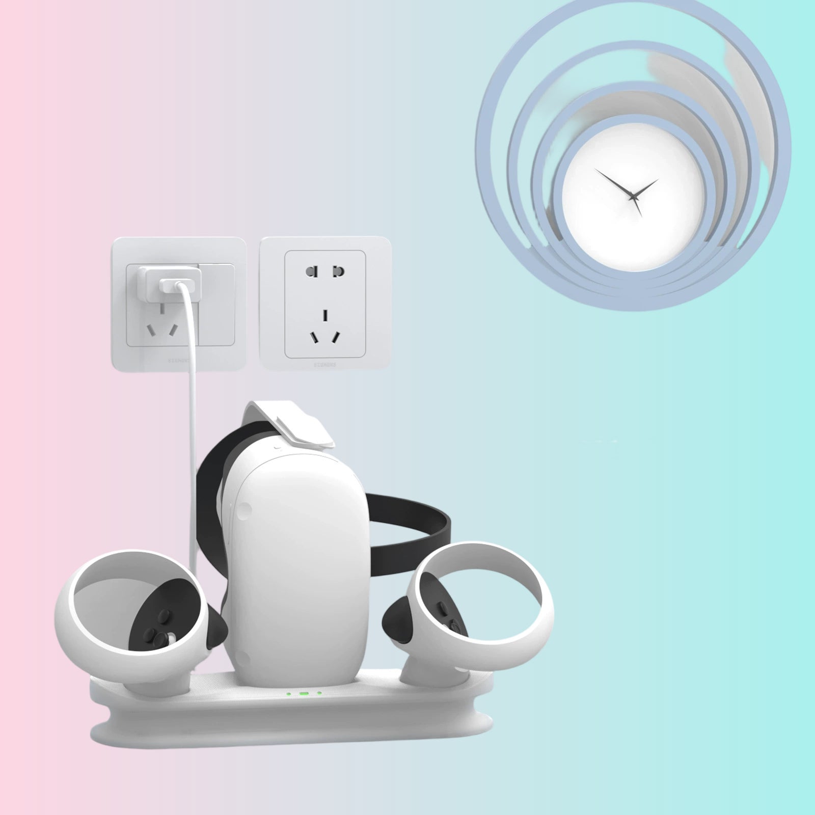 Base de carga magnética para mandos de gafas de RV Oculus Quest 2 con kit de batería_JYS-OC006