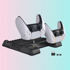 Base con ventilador para consola PS5_Base de carga para controladores PS5 con soporte para discos y ventilador_TP5-0593