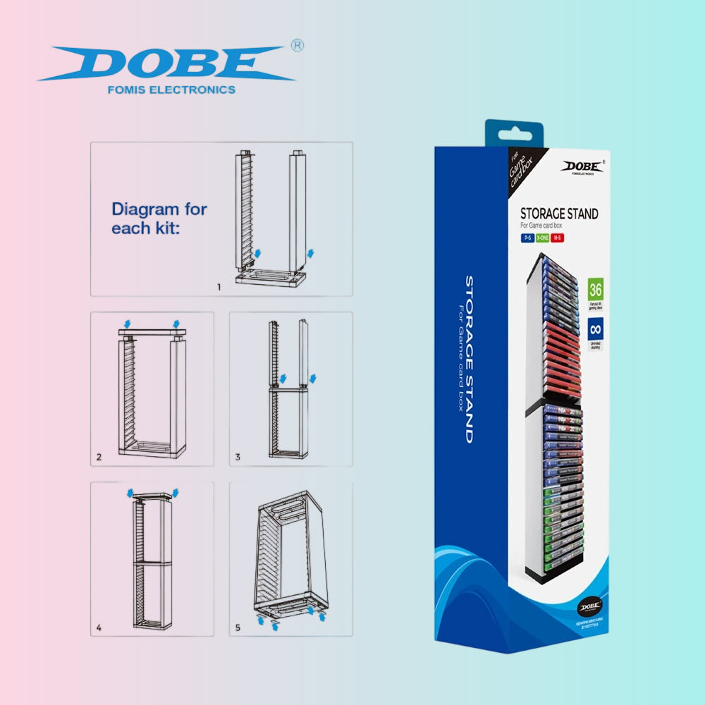 Estuche y soporte para discos de juegos de PS5; caja de almacenamiento de doble capa y soporte para consolas Xbox One y Switch 0519