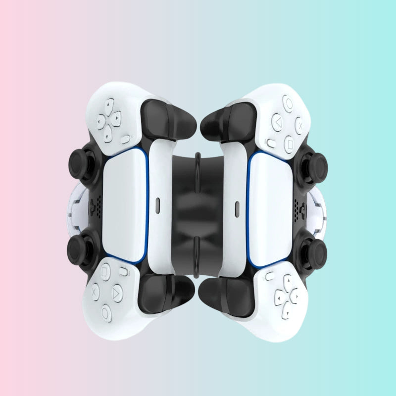 Estación de carga doble para PS5_Cargador rápido para PlayStation 5_Base de carga para mandos de PS5 Estación de carga doble rápida para mandos DualSense de PS5, Plug & Play con indicador LED