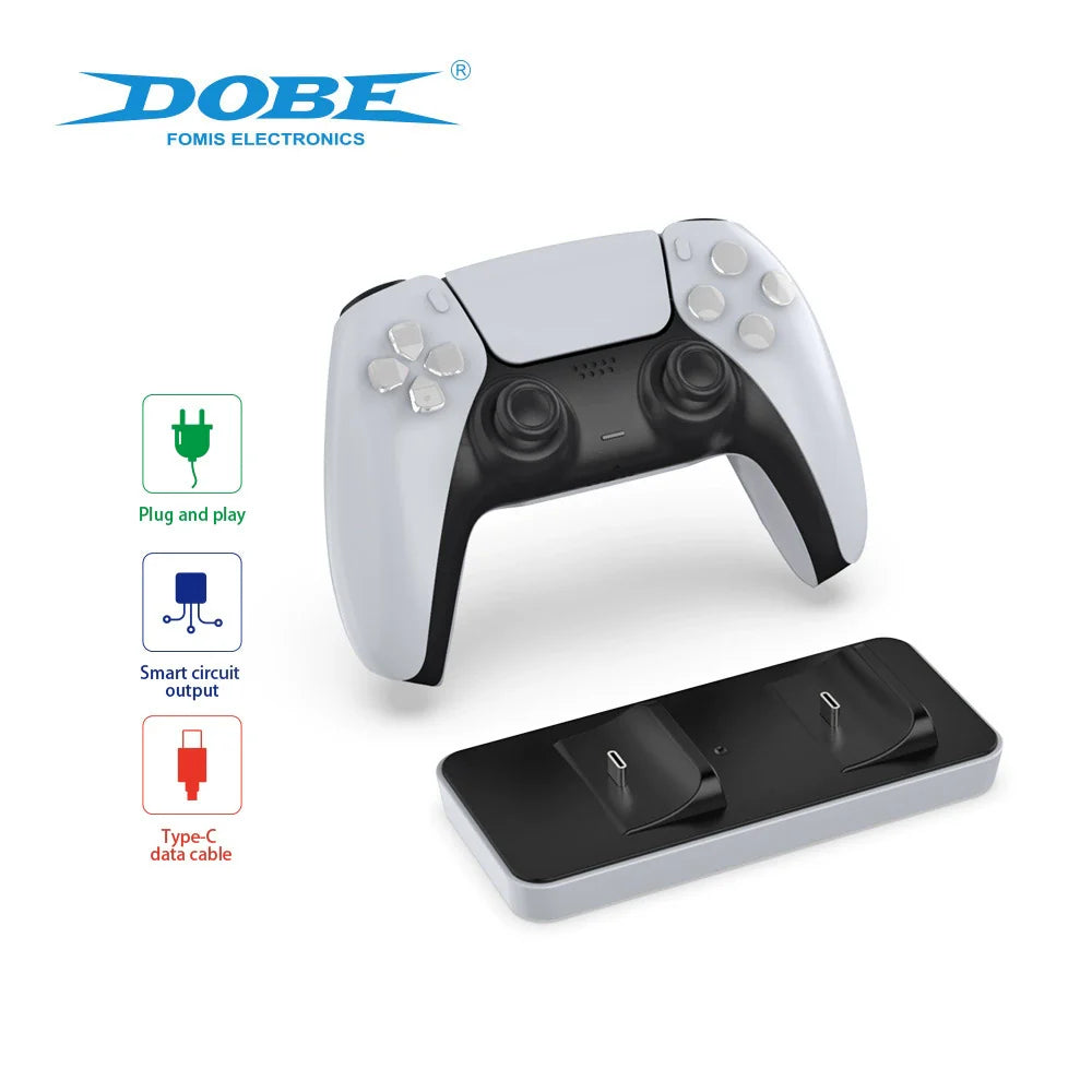 Cargador doble para PS5, soporte de carga doble para mando inalámbrico de PS5, base de carga para mando de PS5, cargador de mando inalámbrico-TP5-0591