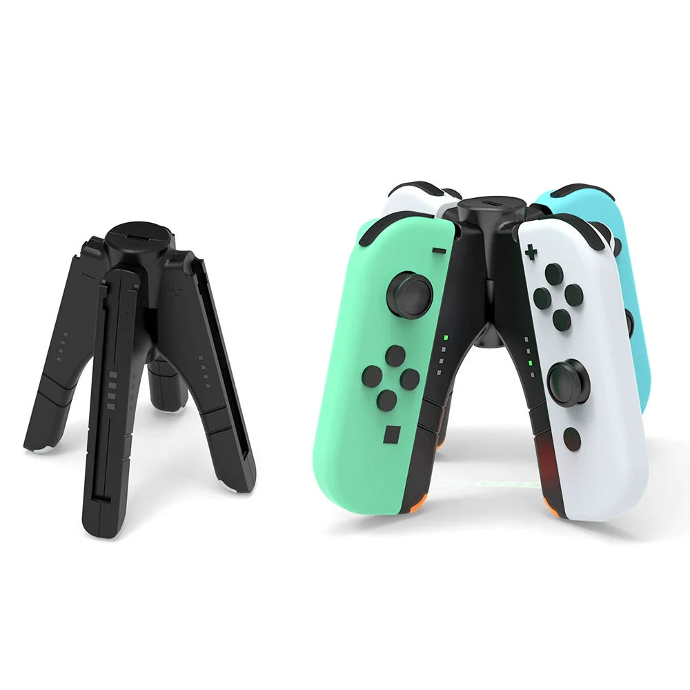 Base de carga 4 en 1 para los mandos izquierdo y derecho de la Switch OLED, cargador de 4 puertos para mini mandos NS Joy-con TNS-1180