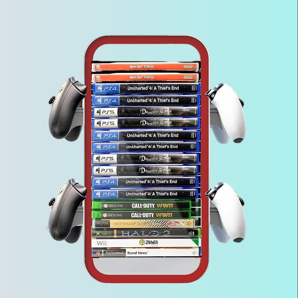 Soporte multifuncional para discos de juego de PS5 y Xbox / Estante de almacenamiento compacto para discos de juego (no incluye cargador dual) - KP06