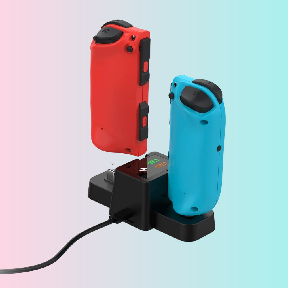 Base de Carga para Mini Mando OLED de Switch + Set de Mandos para Switch con Función de Despertar NFC y Luces Indicadoras tns-1191