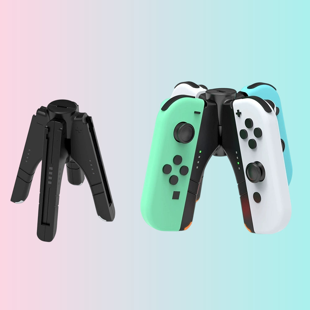Base de carga 4 en 1 para los mandos izquierdo y derecho de la Switch OLED, cargador de 4 puertos para mini mandos NS Joy-con TNS-1180