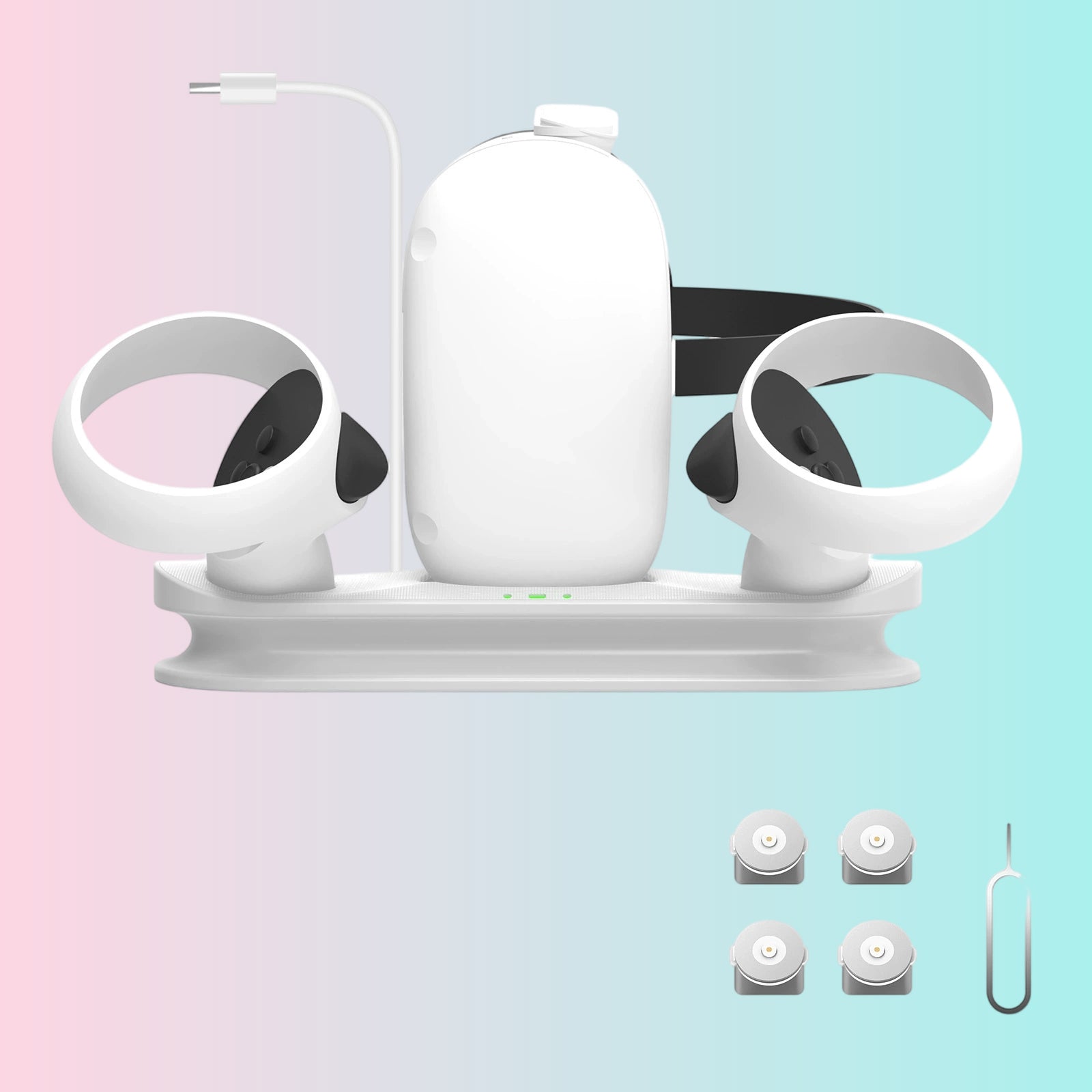 Base de carga magnética para mandos de gafas de RV Oculus Quest 2 con kit de batería_JYS-OC006