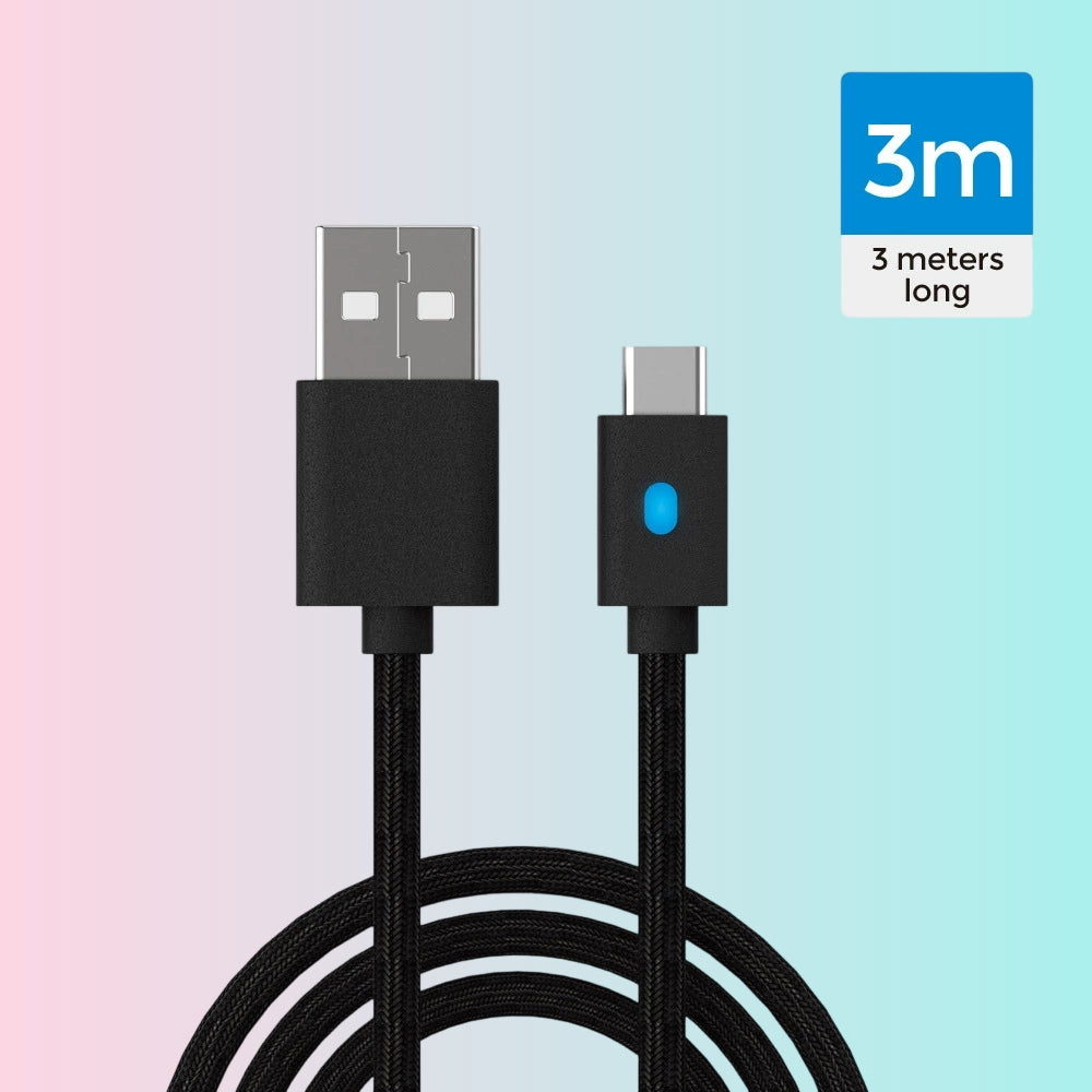 Cable de carga PS5, cable de carga USB para mando inalámbrico PS5, cable de carga para mando NSpro-TP5-0803B con indicador LED