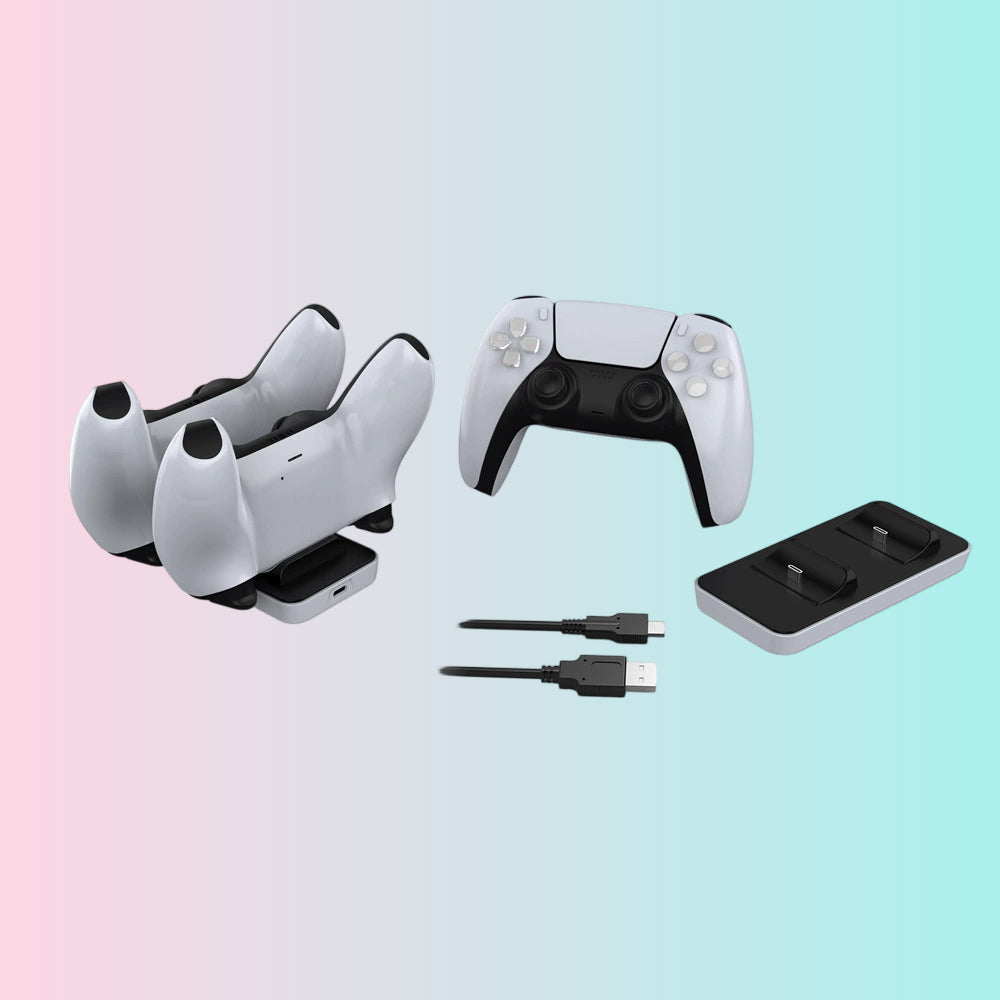 Cargador doble para PS5, soporte de carga doble para mando inalámbrico de PS5, base de carga para mando de PS5, cargador de mando inalámbrico-TP5-0591