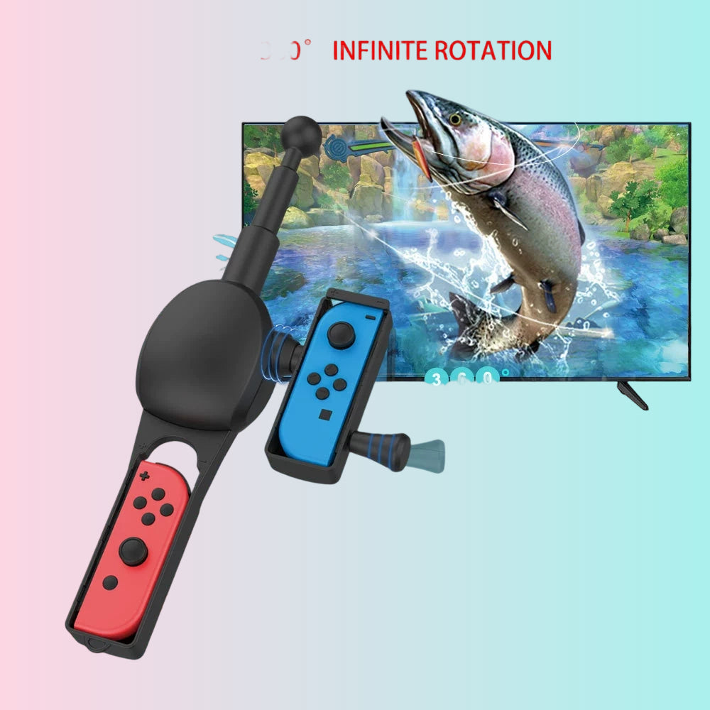 Caña de pescar con controlador SWITCH para los mandos izquierdo y derecho Joy-Con de Nintendo Switch (caña de pescar con sensor de movimiento) JYS-NS192
