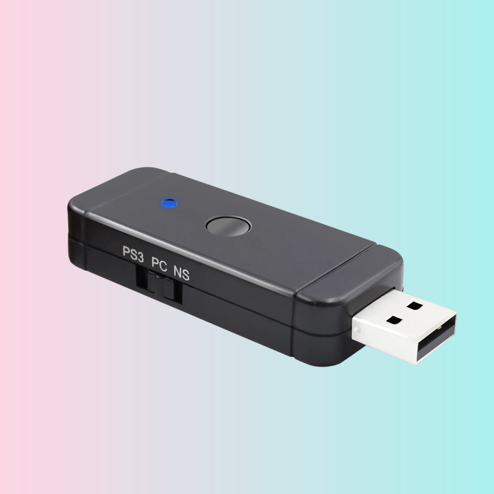 Receptor de control inalámbrico Bluetooth Switch, adaptador USB, adaptador PS3, adaptador PC