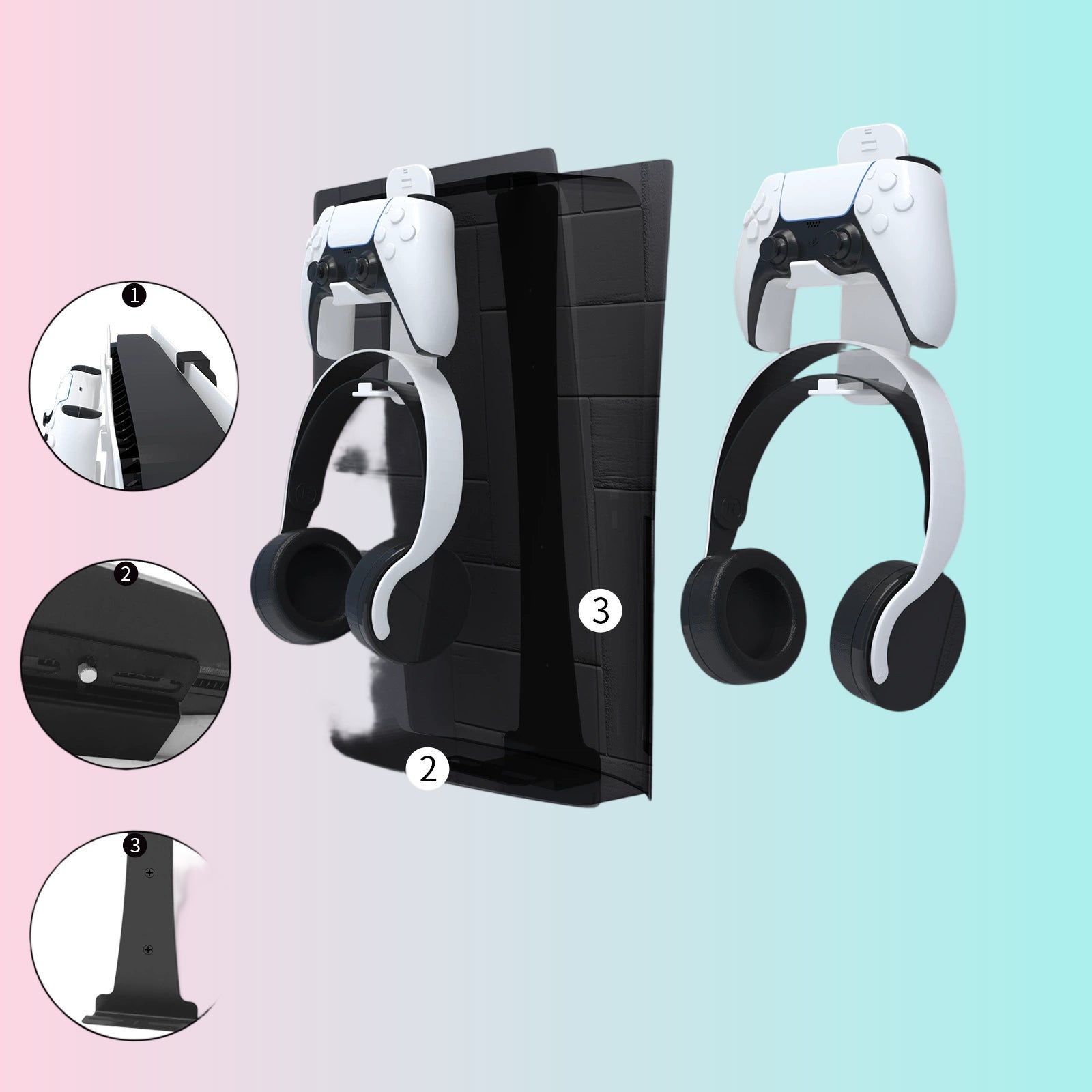 Gancho de pared para consola PS5 Juego de ganchos de pared para PS5_NS_P4_Soporte para auriculares de controlador Xbox Series-JYS-P5149