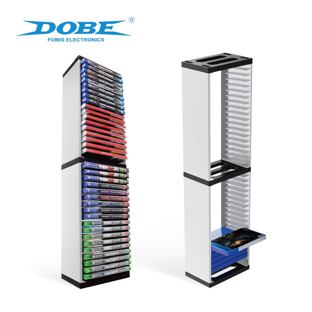 Estuche y soporte para discos de juegos de PS5; caja de almacenamiento de doble capa y soporte para consolas Xbox One y Switch 0519