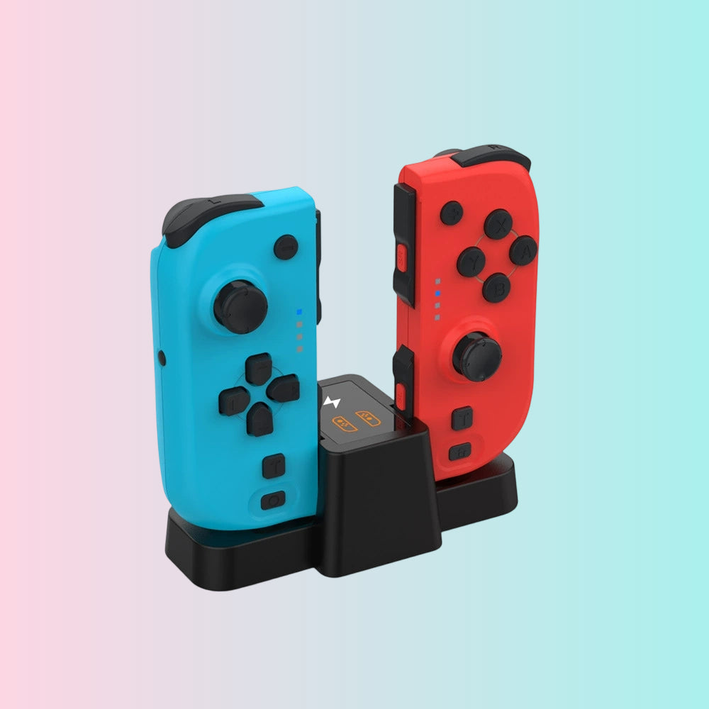 Base de Carga para Mini Mando OLED de Switch + Set de Mandos para Switch con Función de Despertar NFC y Luces Indicadoras tns-1191