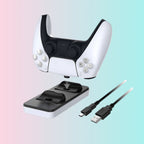 PS5 Wireless Controller Charging Dock: Dual-Slot Charger with Contact Adapter  TP5-0504