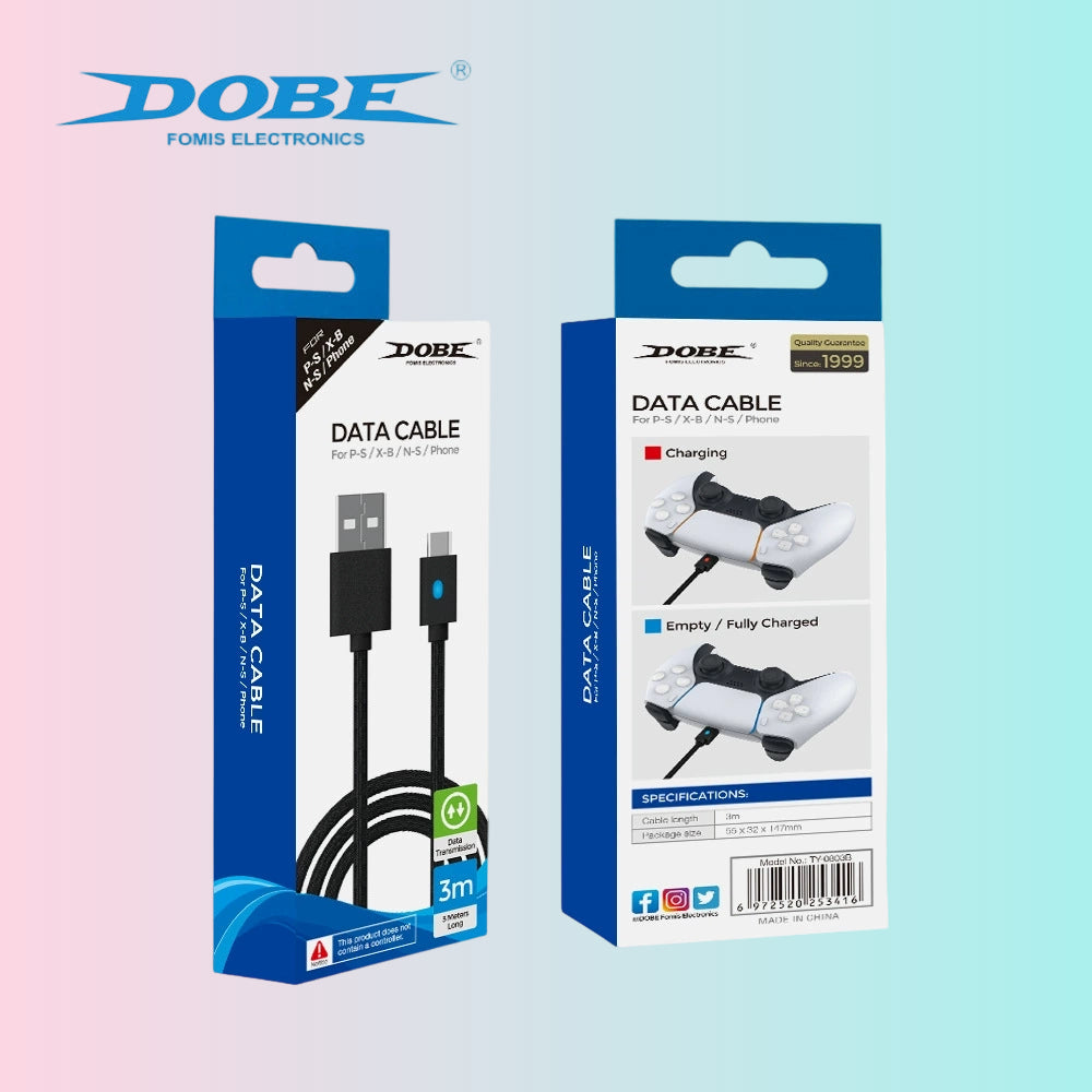 Cable de carga PS5, cable de carga USB para mando inalámbrico PS5, cable de carga para mando NSpro-TP5-0803B con indicador LED