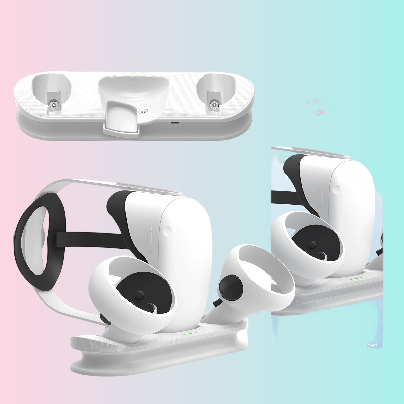 Base de carga magnética para mandos de gafas de RV Oculus Quest 2 con kit de batería_JYS-OC006