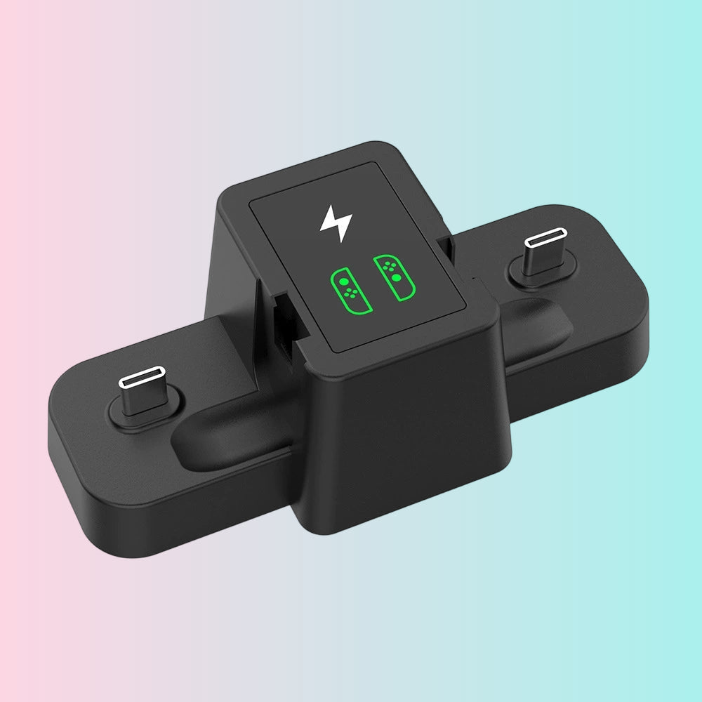 Base de Carga para Mini Mando OLED de Switch + Set de Mandos para Switch con Función de Despertar NFC y Luces Indicadoras tns-1191