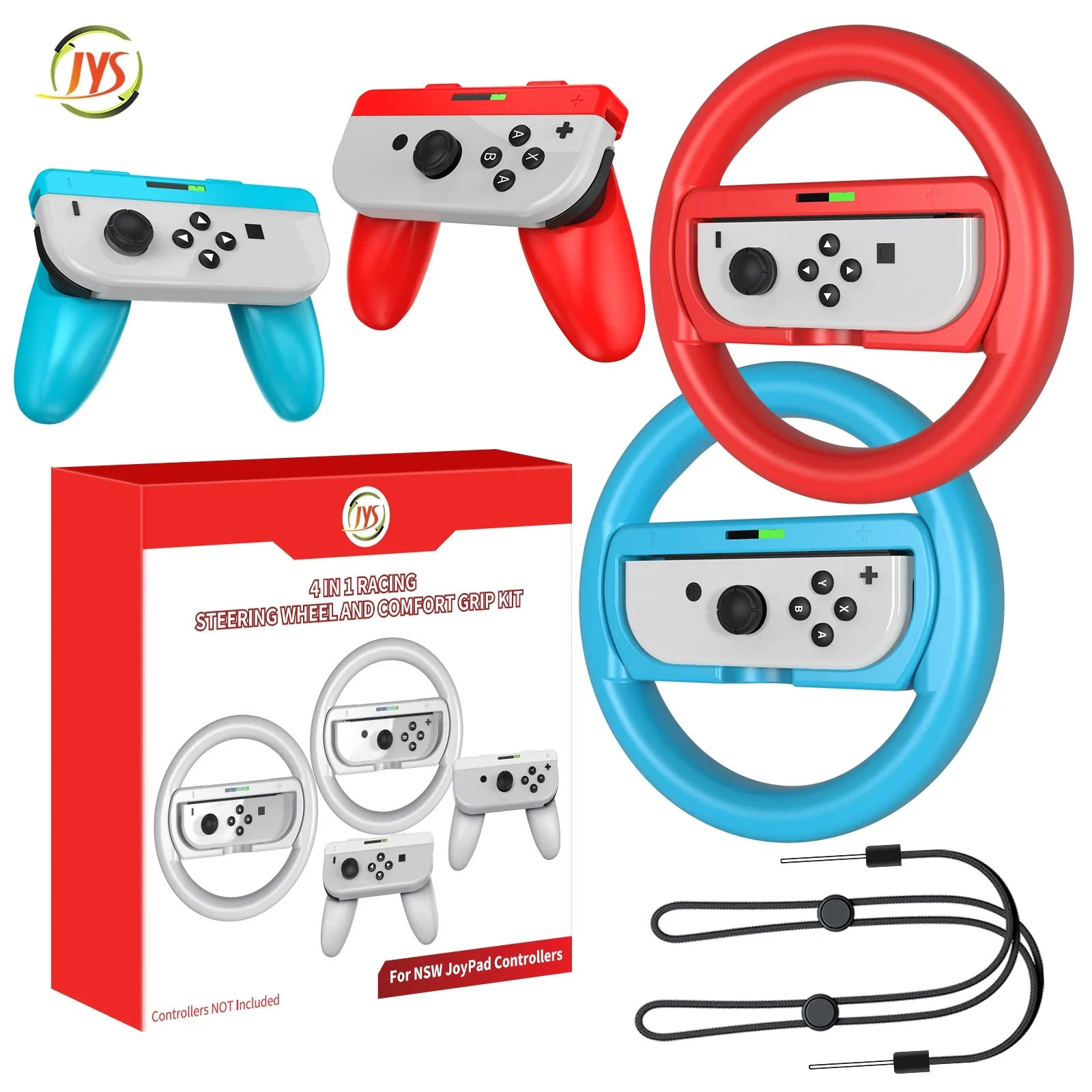 Volante Mario Kart para Switch/Switch OLED + set de agarre 2 en 1 para Joy-Con
