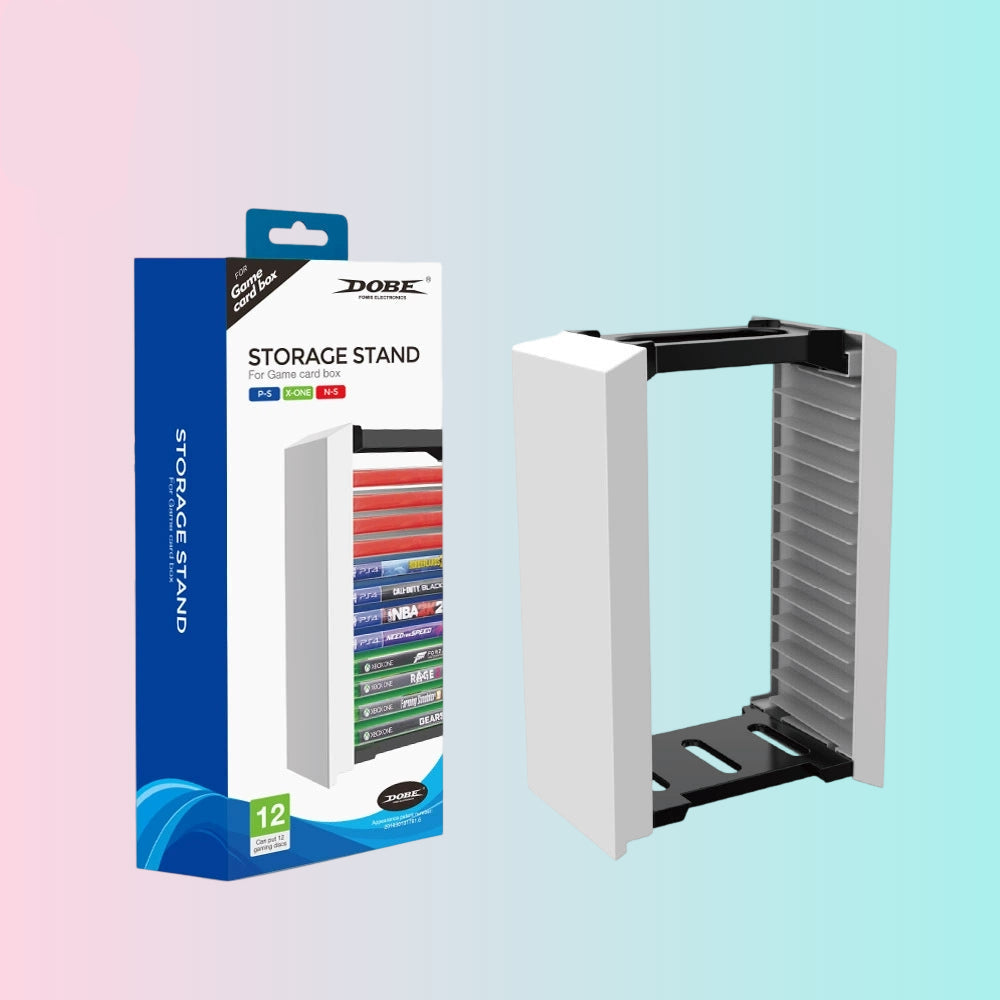 Soporte para discos de PS5, estante de almacenamiento para Xbox One, estuche para discos de juegos de Switch, soporte para 12 discos 12-en-1 TP5-0520