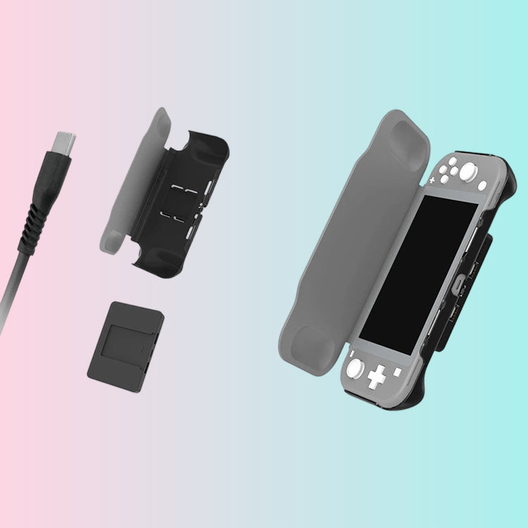 Funda de batería con clip trasero para Switch Lite: PC + funda de cuero, batería de 5000 mAh, TNS-19151