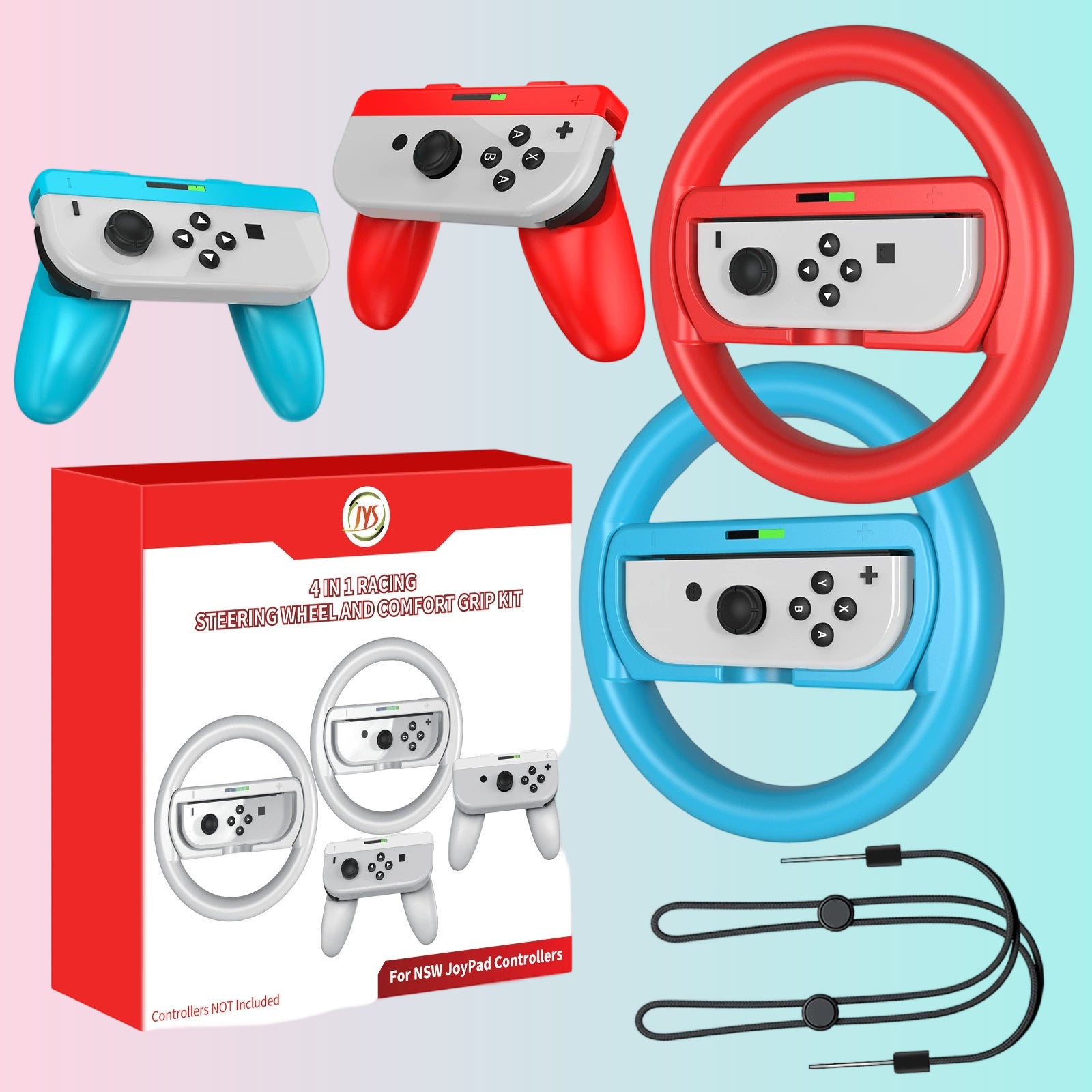 Volante Mario Kart para Switch/Switch OLED + set de agarre 2 en 1 para Joy-Con