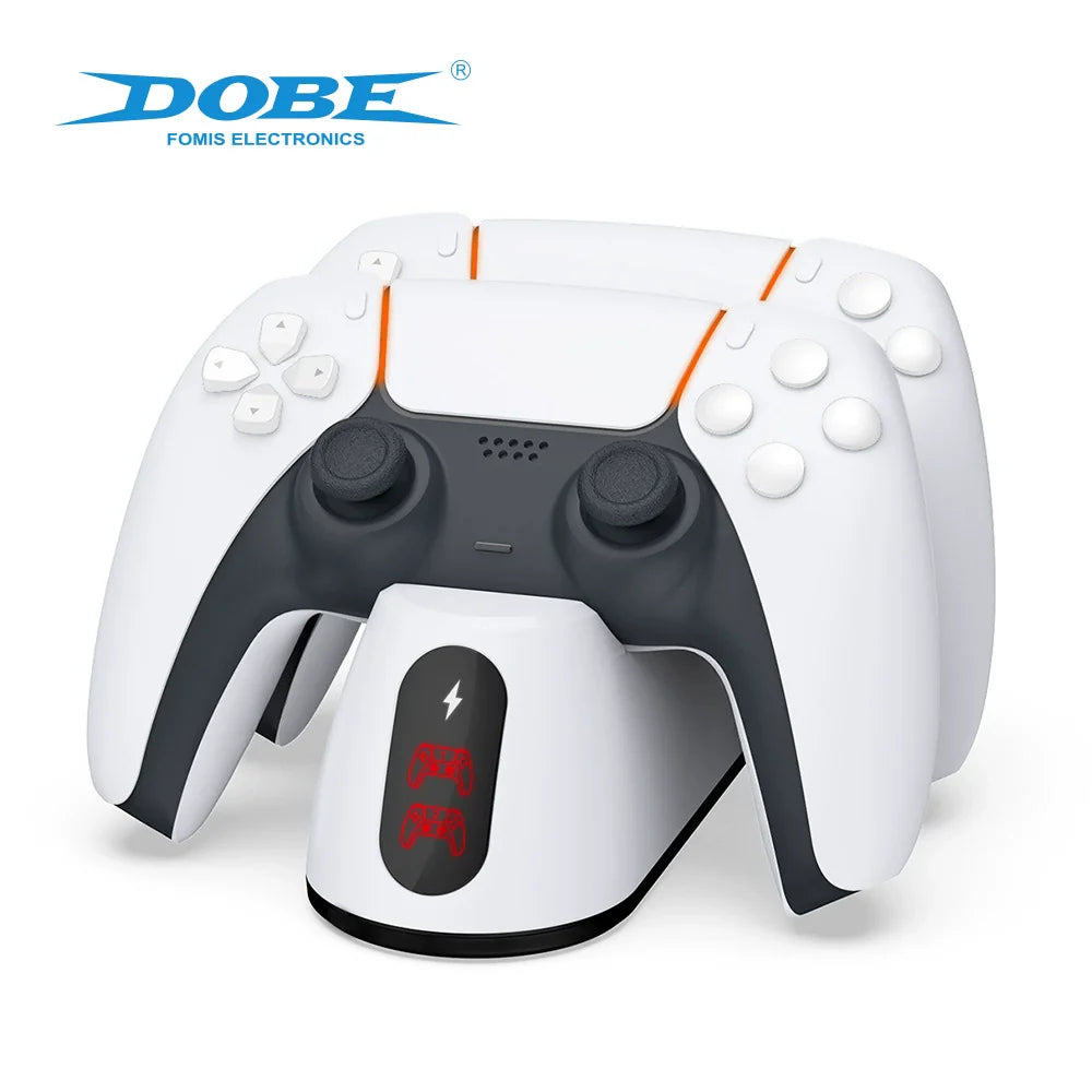 Base de Carga para Mando de Juegos P5 Base de Carga de Doble Puerto para Mando Inalámbrico P5S con Indicador LED TP5-0516B